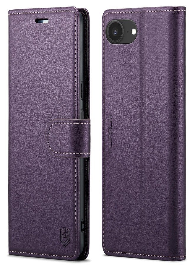 FLIPALM Compatible with iPhone 16e Wallet Case with RFID Blocking Credit Card Holder, PU Leather Folio Flip Kickstand Protective Shockproof Cover Women Men for Apple 16e Phone Case (Purple) - Image 1