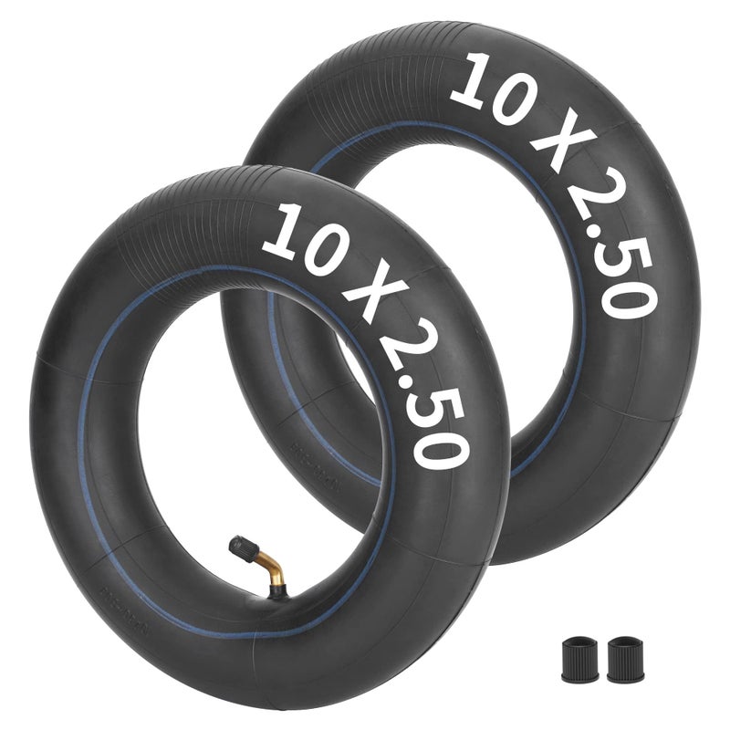 FIRST PRO 2-Pack 10x2.50” Inner Tubes replacement for 10-Inch Electric Scooter, Compatible with 36V/48V 400W-800W Hub Motor, TR87 Angled Stem, Off-Road Ready for E10 Electric Scooter Tires - Image 2
