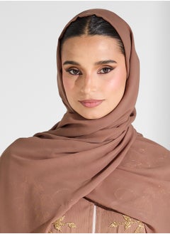 hayas closet V-Neck Embroidered Flared Sleeve Abaya  - Image 4