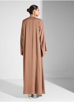 hayas closet V-Neck Embroidered Flared Sleeve Abaya  - Image 2