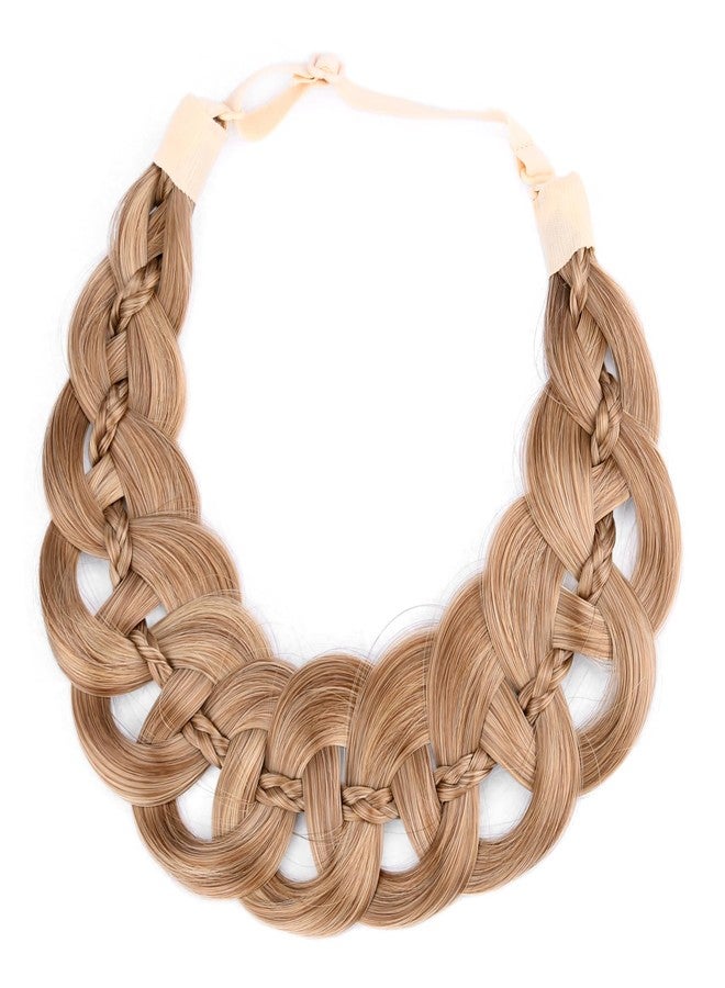 DIGUAN Hollow out wide braid with thin braid Synthetic Hair Braided Headband Hairpiece for Women (Dark Blonde, Wide) - Image 4