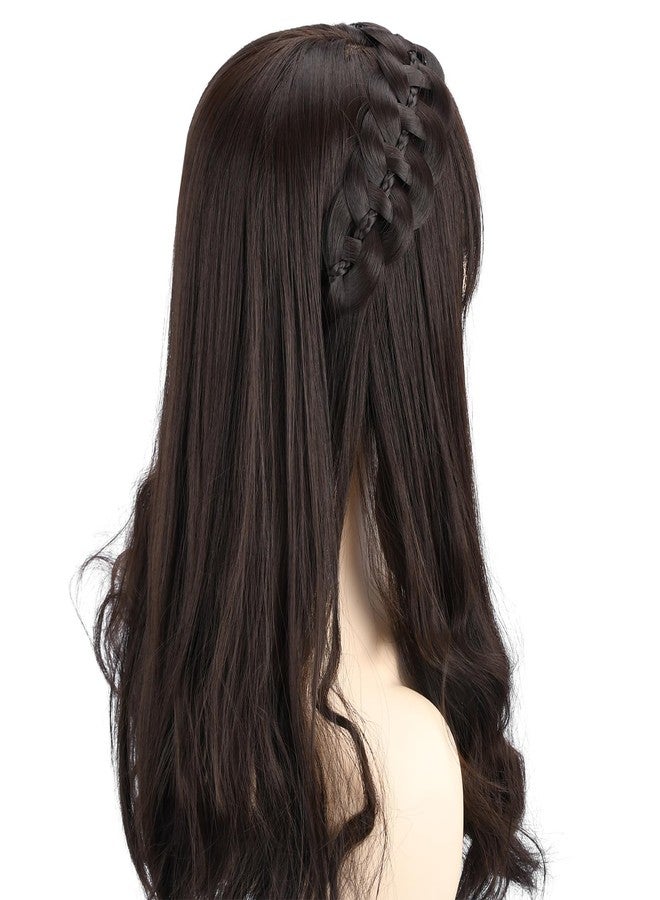 DIGUAN Hollow out wide braid with thin braid Synthetic Hair Braided Headband Hairpiece for Women (Dark Blonde, Wide) - Image 5