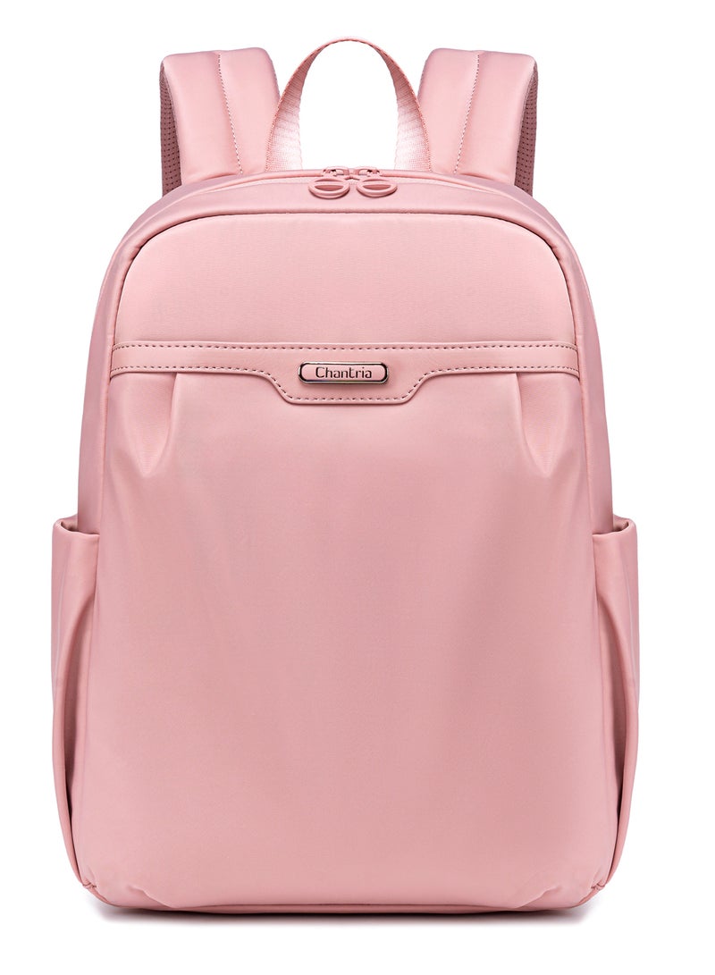 Chantria Premium Lightweight Laptop Backpack for Women Water Resistant Multifunctional Nylon Daypack for Casual Office School College Travel, CB00769-Pink - Image 2