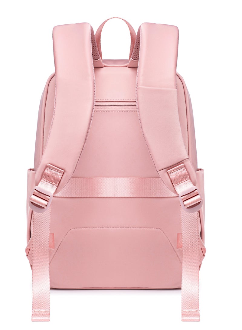 Chantria Premium Lightweight Laptop Backpack for Women Water Resistant Multifunctional Nylon Daypack for Casual Office School College Travel, CB00769-Pink - Image 3