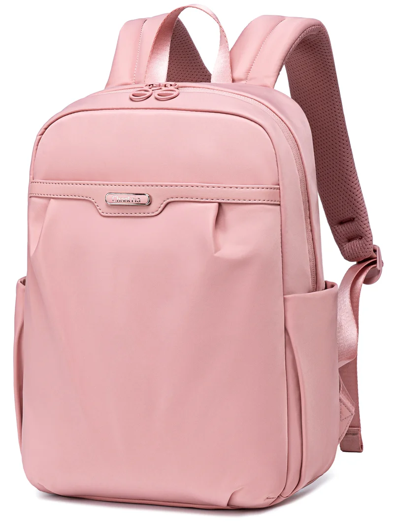 Chantria Premium Lightweight Laptop Backpack for Women Water Resistant Multifunctional Nylon Daypack for Casual Office School College Travel, CB00769, Pink
