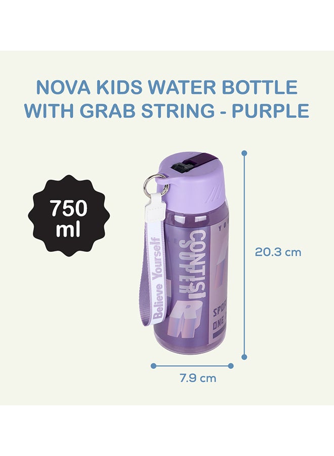Nova kids Water Bottle With Grab String  750 ML - Purple - Image 5