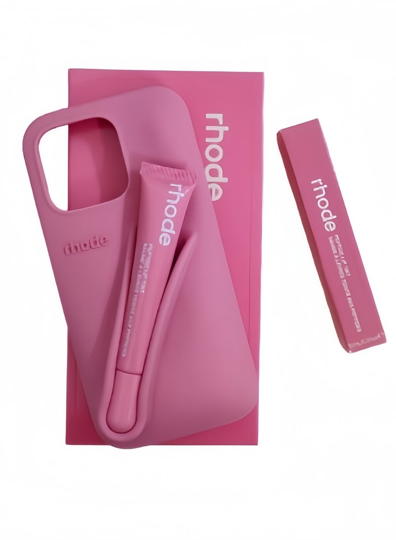 rhode Silicone Lip Holder for Cell Phone, Lip Gloss Adhesive Sleeve for Phone, Lip Holder Stick-on Phone Case, Back Stick On Holder for iPhone Phones（Ribbon） - Image 2