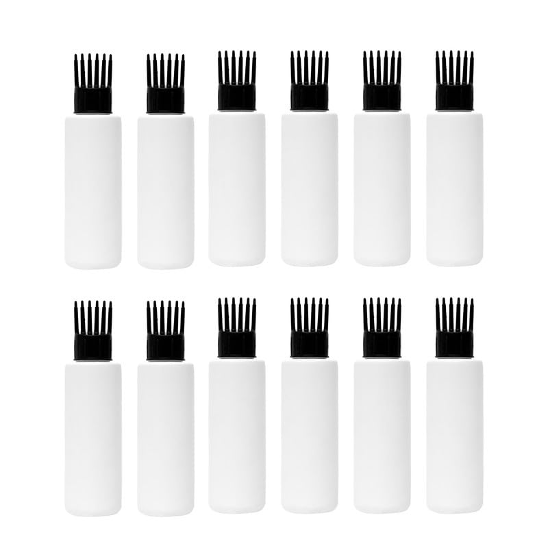 Devinez Round White HDPE Bottle 250ml Pack of 12 with White FlipTop Cap and Black Hair Applicator for Serum Essential Oils Blends DIY Skin Care Cosmetics Multipurpose Bottle for Home - Image 1