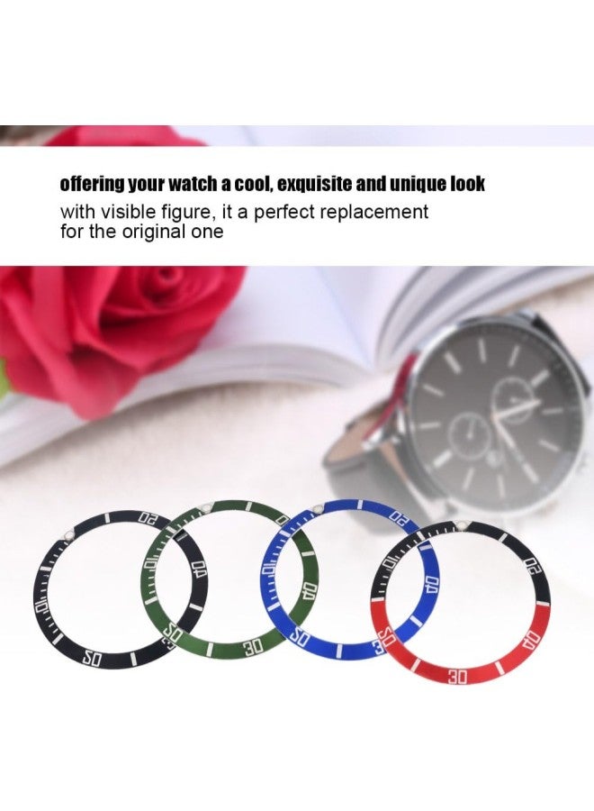 klarako Aluminum Watch Bezel Insert Numbers Markers Wristwatch Loop Replacement Classic Ring Wristband(Black)  - Image 5