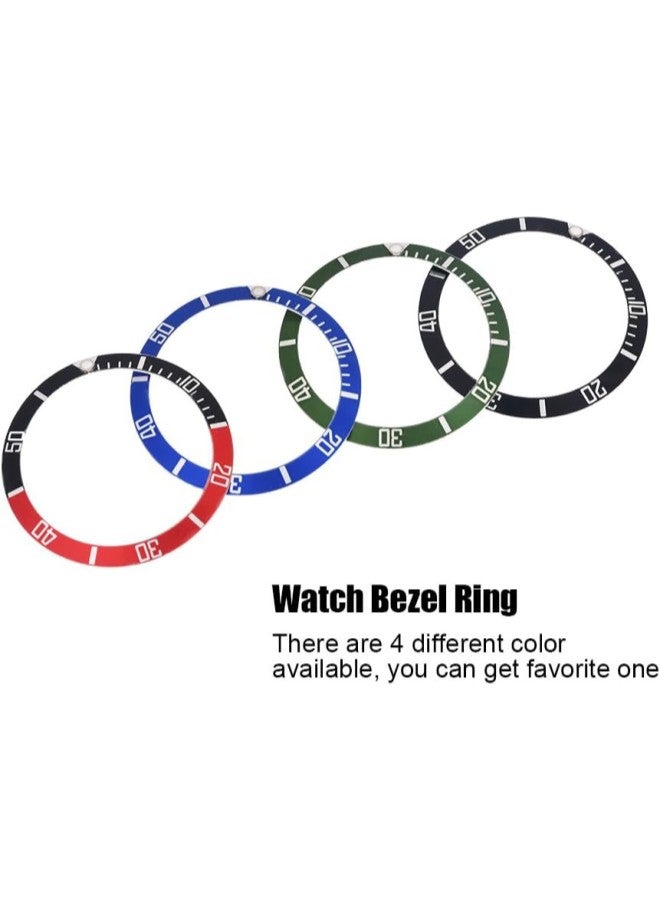 klarako Aluminum Watch Bezel Insert Numbers Markers Wristwatch Loop Replacement Classic Ring Wristband(Black)  - Image 4