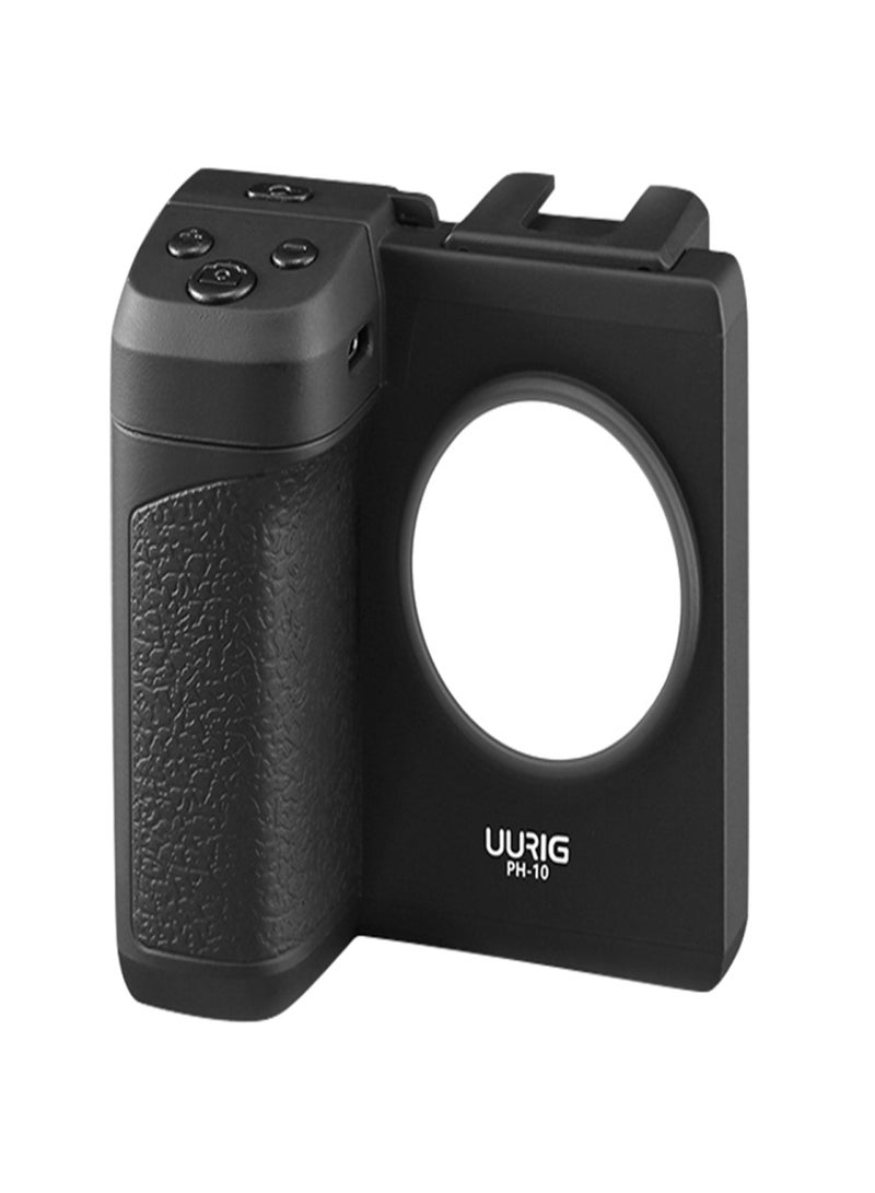 UURIG UURIG PH-10 Wireless Handle Grip Phone Holder Stabilizer for Smartphone Vlog Selfie with Remote Control Cold Shoe Mount 1/4 Inch Screw Hole Built-in LED Fill Light Battery Replacement for iPhone  - Image 1