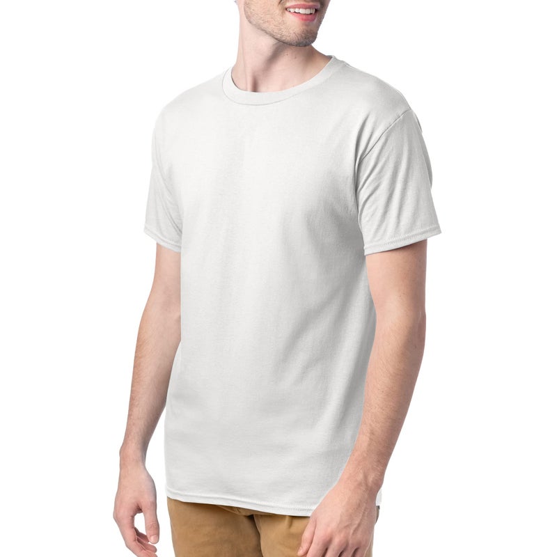 Hanes Mens Essentials Pack, Crewneck Cotton T-shirts For Men, 4 Or 6 Available Fashion-t-shirts, White - 4 Pack, Large US - Image 5