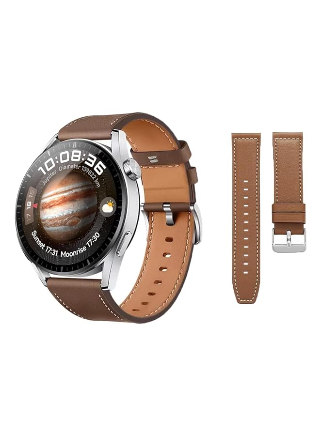 حزام جلدي متوافق مع ساعة Huawei Watch 4 Pro Band سريعة الإصدار من الجلد الأصلي وساعة بديلة 3 Gt3 Gt2 Pro حزام من الجلد المحبب العلوي - Image 1