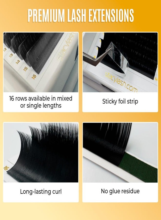 Stacy Lash Individual Lashes Semi Permanent Mink Lashes by STACY LASH | Volume & Classic Lash Extensions | D Curl Eye Lashes | Eyelash Extension Supplies for Lash Tech | 16-Rows Lash Tray | D-0.05-10mm - Image 2
