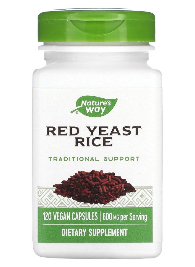 Nature's Red Yeast Rice 600 Mg 120 Vegan Capsules 