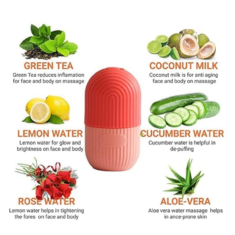 DAIDSUKE Pack Of 2 Ice Roller Face Eye and Dark Circle Remover For Girl Boy Glowing Skin Facial Massage Roller Care Silicone Ice Stick Face Ice Mould Unbreakable Reusable Tool Multi color - Image 3