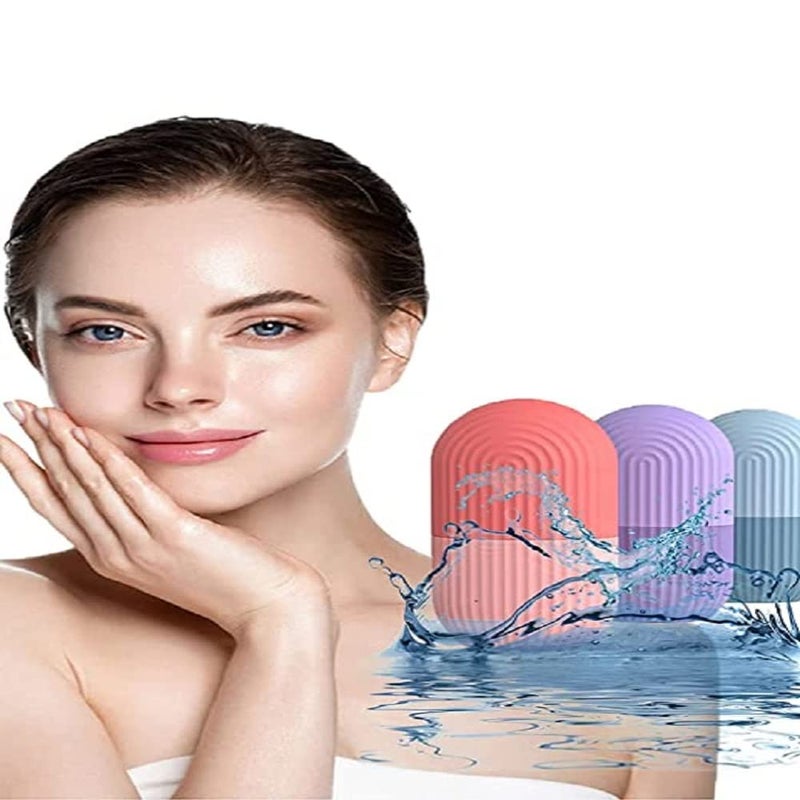 DAIDSUKE Pack Of 2 Ice Roller Face Eye and Dark Circle Remover For Girl Boy Glowing Skin Facial Massage Roller Care Silicone Ice Stick Face Ice Mould Unbreakable Reusable Tool Multi color - Image 1