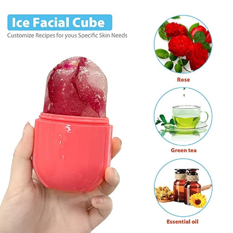 DAIDSUKE Pack Of 2 Ice Roller Face Eye and Dark Circle Remover For Girl Boy Glowing Skin Facial Massage Roller Care Silicone Ice Stick Face Ice Mould Unbreakable Reusable Tool Multi color - Image 2