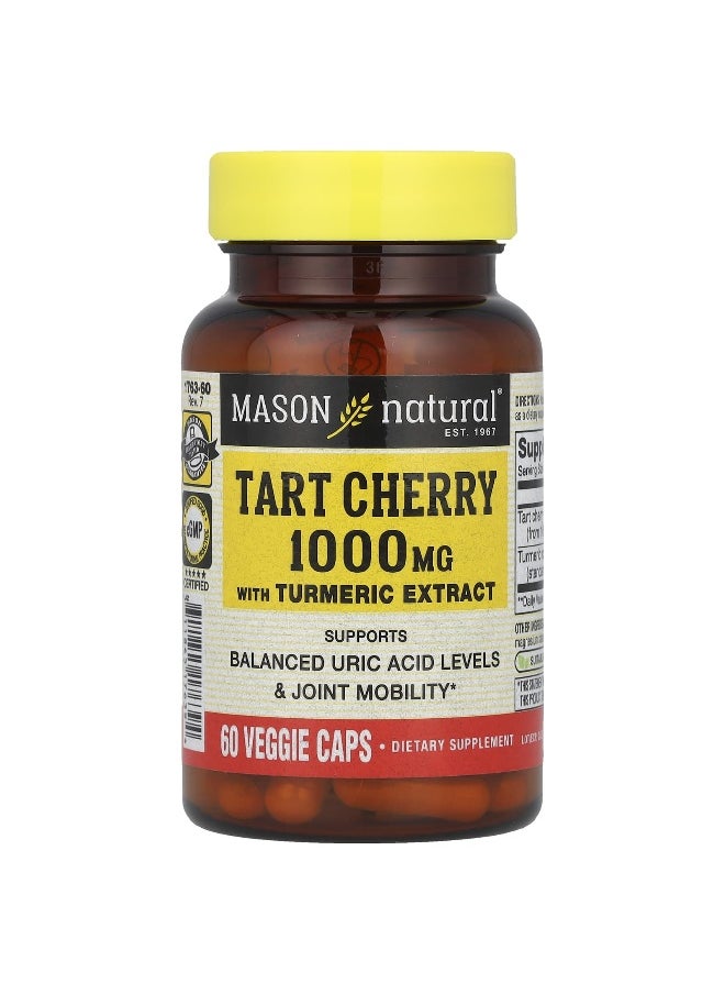 Mason Natural Mason Natural, Tart Cherry with Turmeric Extract, 1,000 mg, 60 Veggie Caps  - Image 1