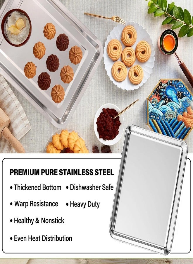 ZOEHROWS Set of 3 Baking Sheet, Stainless Steel Cookie Sheet Baking Sheet Pan, 9/12/16 Inch Cookie Tray Pans for Baking, Non Toxic & Easy Clean - Image 4