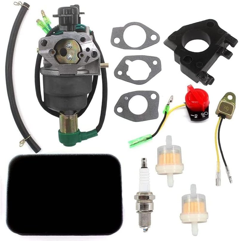 AISEN Gas Generator Carburetor Kit with Fuel Line, Filter, Spark Plug, and Foam Air Filter for Generac Centurion GP5000 - Image 1