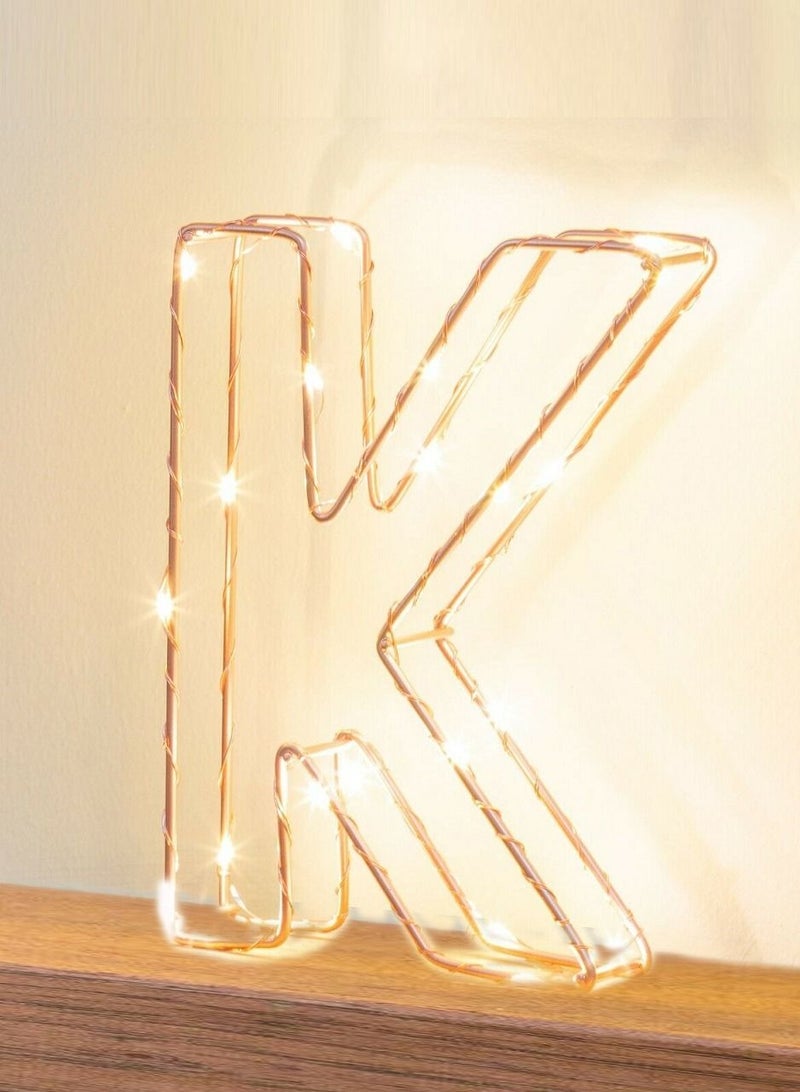 سلة حرف K مضيء لون ذهبي - Image 3