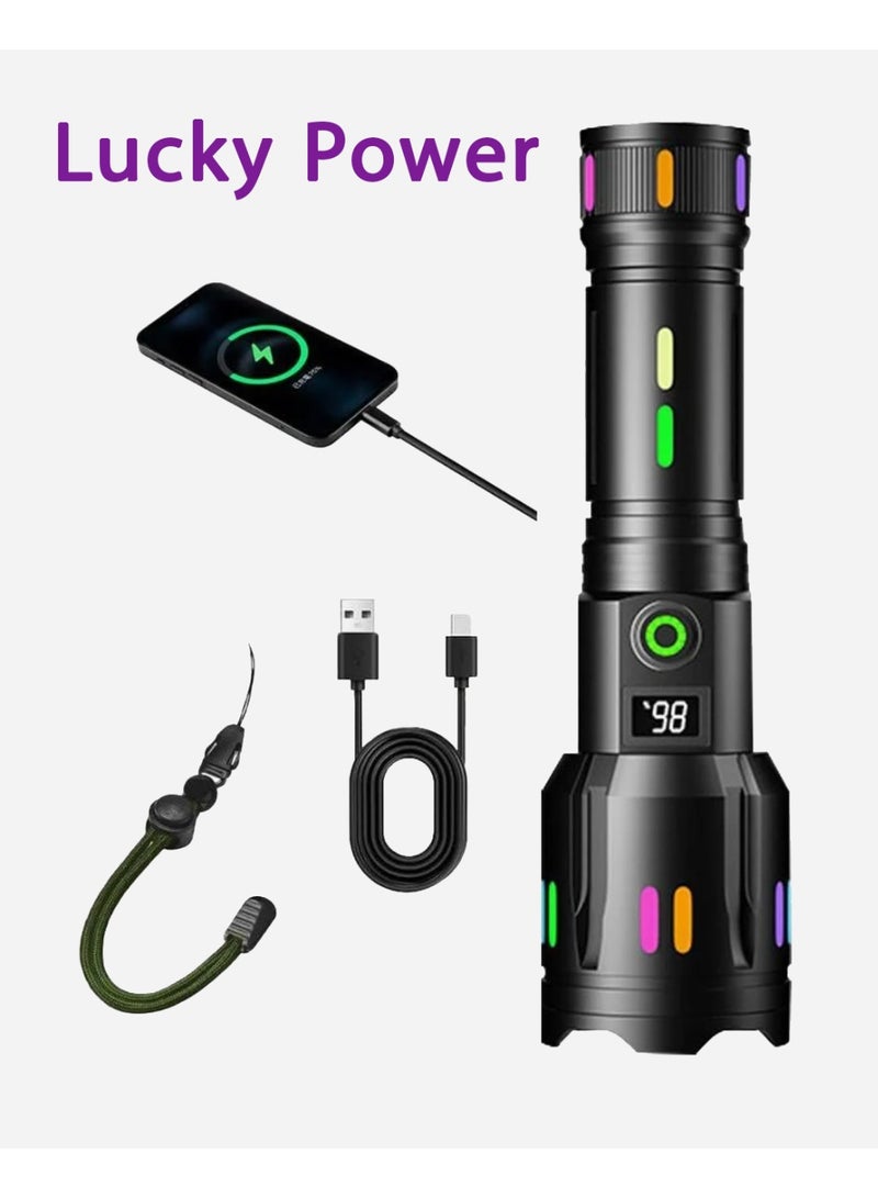   لكي بور مصباح LED  يدوي قابل لإعادة الشحن بقوة 300 وات مع بطارية قابلة لإعادة الشحن ومدى إضاءة يصل إلى 650 متر - Image 4