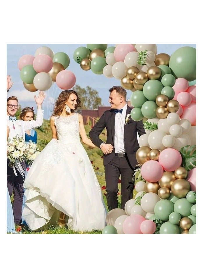 الأخضر والوردي بالون القوس عدة ، 138 بالون الطرف مجموعات عيد ميلاد الطرف الديكور بالون عيد ميلاد الطفل اكليلا من الزهور الطرف الديكور - Image 4