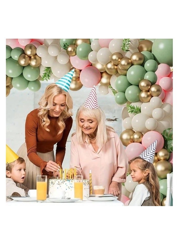 الأخضر والوردي بالون القوس عدة ، 138 بالون الطرف مجموعات عيد ميلاد الطرف الديكور بالون عيد ميلاد الطفل اكليلا من الزهور الطرف الديكور - Image 5