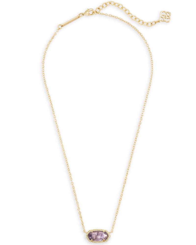 Kendra Scott Elisa Short Pendant Necklace for Women, Dainty Fashion Jewelry, 14k Gold-Plated, Amethyst - Image 2