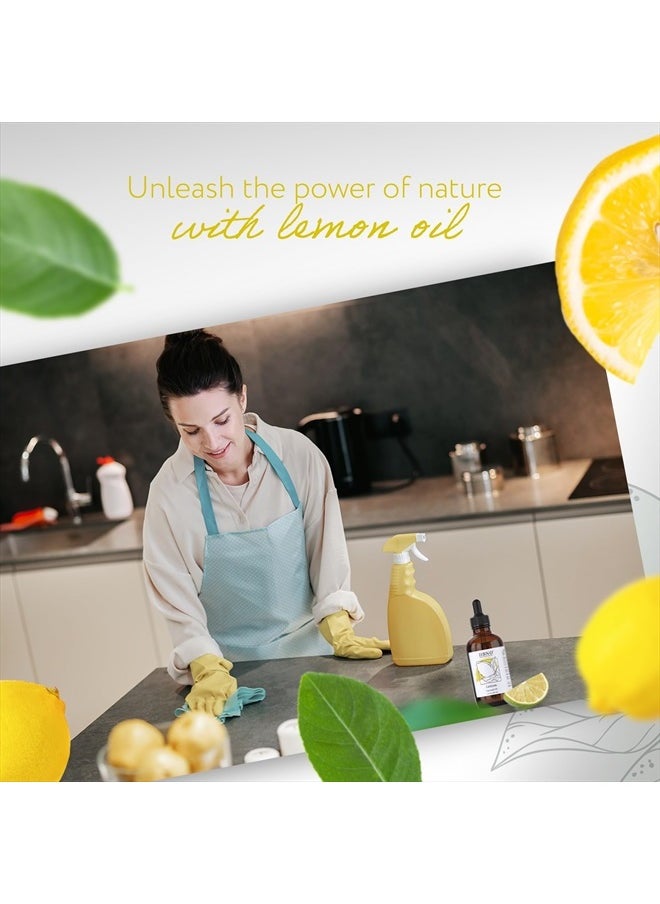 hbno - Lemon Essential Oil - Huge 4 oz (120ml) Value Size - Natural Lemon Oil, Cold Pressed - Perfect for Cleaning, Aromatherapy, DIY, Soap & Diffuser - Lemon Essential Oils - Image 1