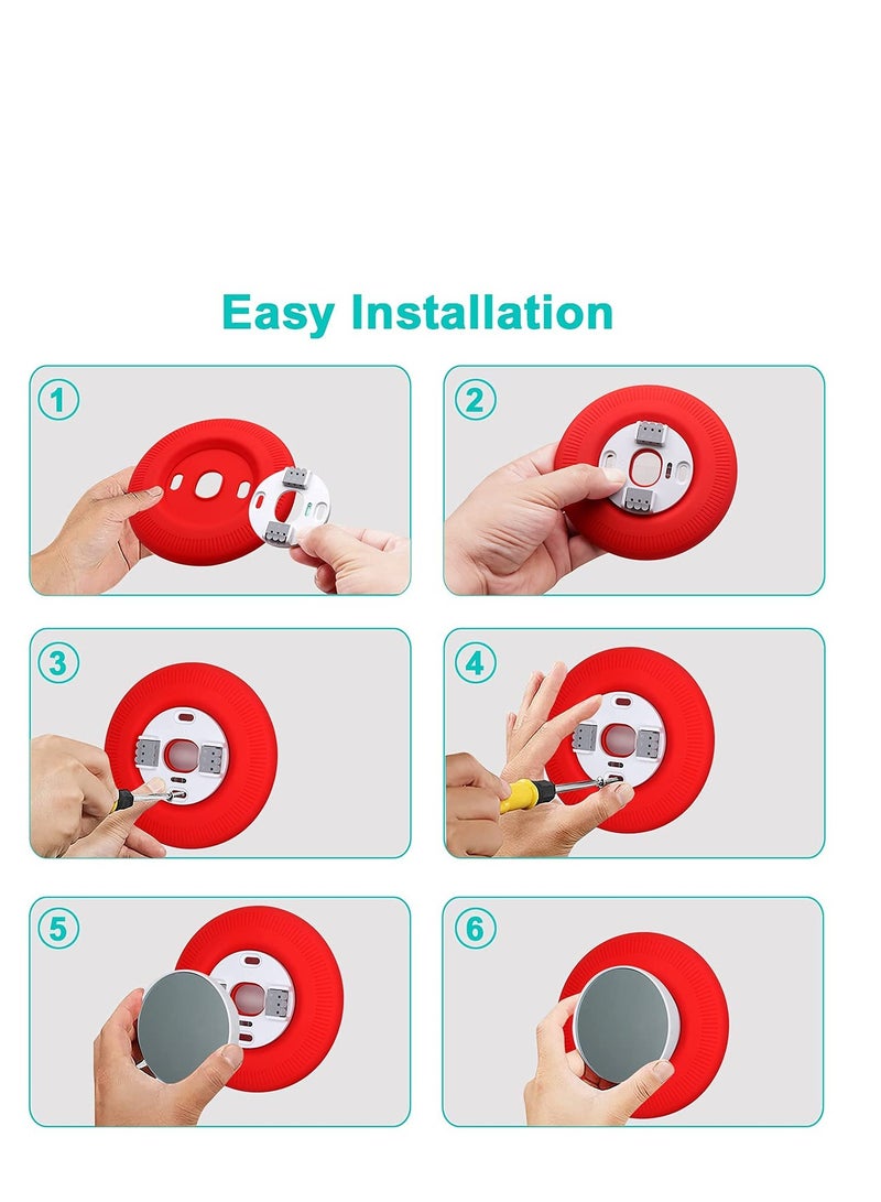 SYOSI Wall Plate Cover Compatible with Google Nest Thermostat, Silicone Fingerprint Resistant Bracket Mount Trim Kit for Nest Thermostat, Complementary Design Easy Installation Backplate for Home Black - Image 4