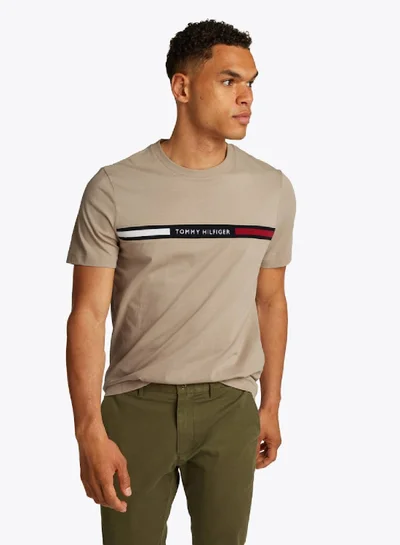 TOMMY HILFIGER Crew Neck Logo Panel T-Shirt
