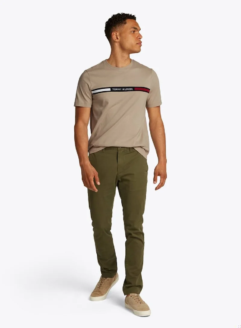 TOMMY HILFIGER Crew Neck Logo Panel T-Shirt
