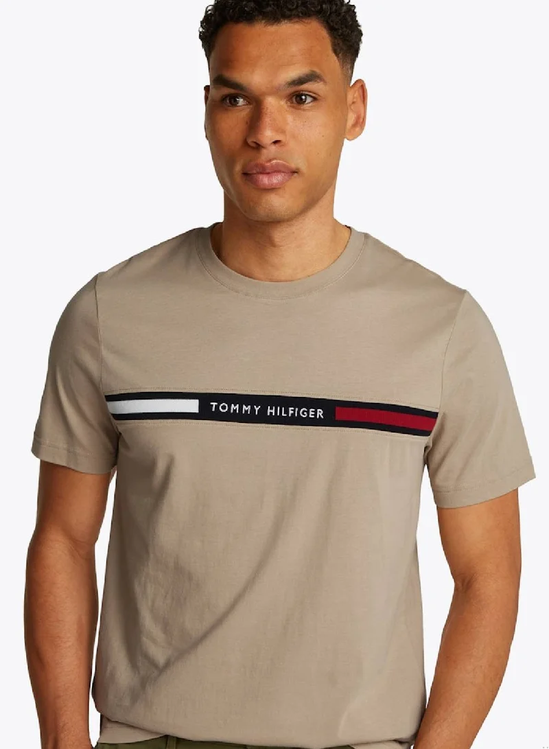 TOMMY HILFIGER Crew Neck Logo Panel T-Shirt