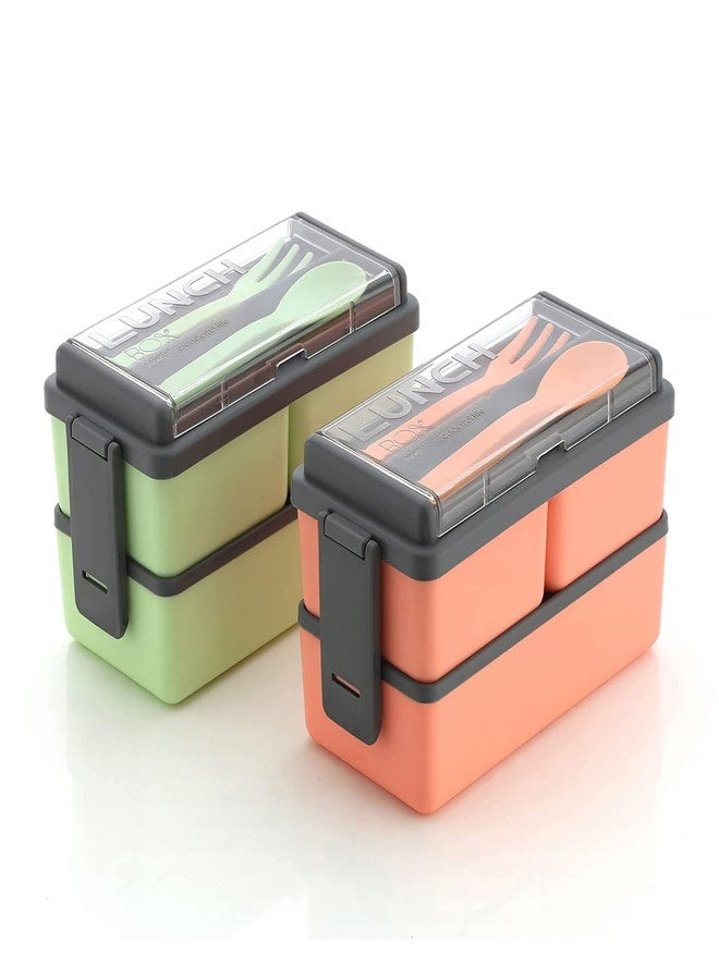 Sixfire Plastic Lunch Boxes 3 Compartment Lunch Box Pack Of 1 For Office Men And Lunch Box For Kids Lunch Boxes Freezer Safe Food Containers With Spoon For Adults And Kids Random Colour - Image 3