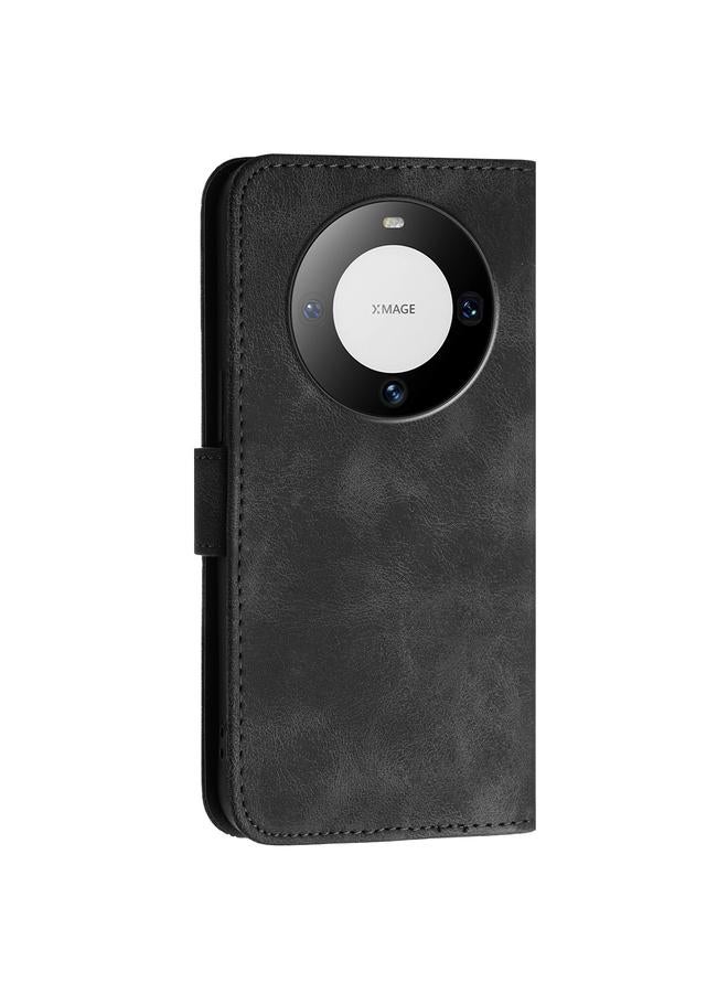 S-TOP Case For Huawei Mate 60 Pro Grid Butterfly Embossed Pattern Leather Phone Case with Lanyard - Image 3