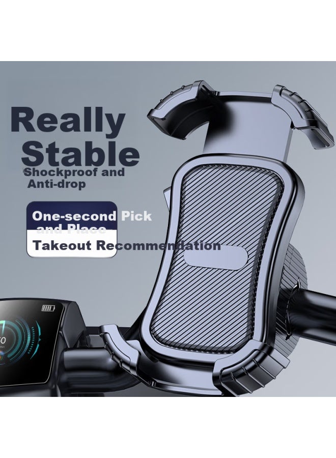 Samtogo Electric Bike Phone Holder For Food Delivery Riders, Motorcycle Mount For E-Bikes, Mountain Bikes, Anti-Shock Navigation Bracket With Anti-Shake And Anti-Slip Features - Image 2