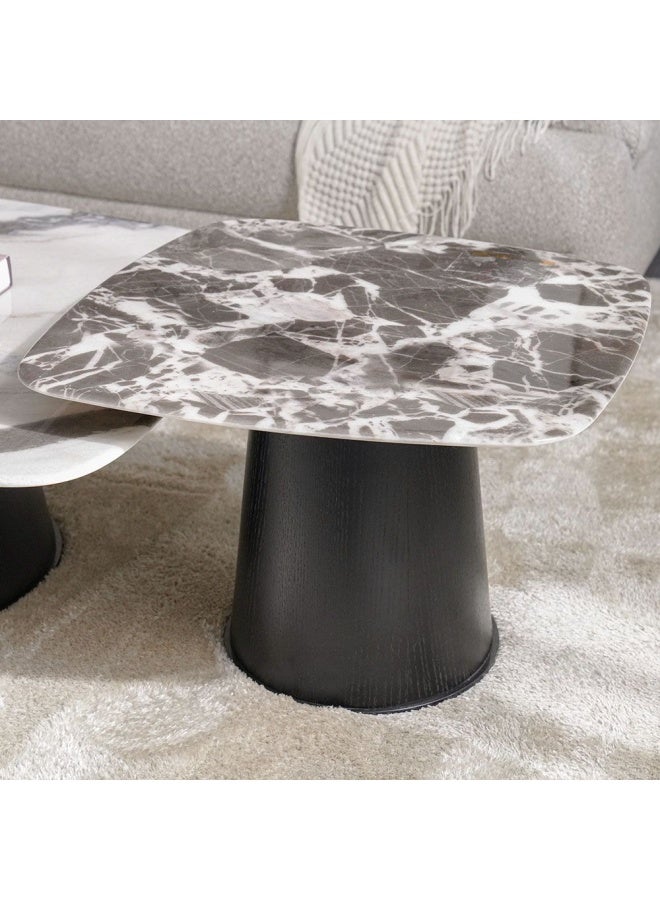 DANUBE HOME طقم طاولة قهوة وطاولة جانبية من Solace - رخام - Image 3