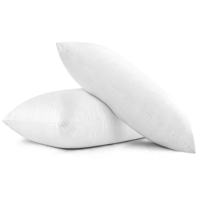 EIUE 2 Pack 20x30 Inch Bed Pillows, Soft Supportive Low Profile Pillows for Sleeping, Queen,White