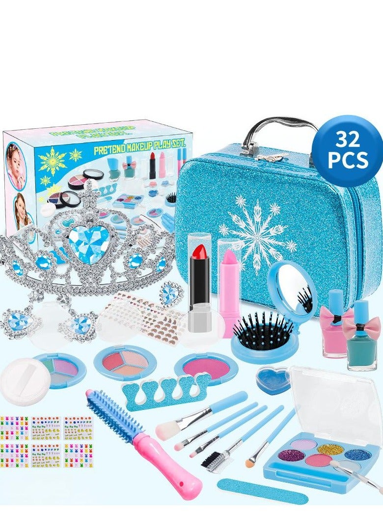 EFUMKE Kids Makeup Kit for Girls, Unicorn Makeup Set, Real Washable Make up Kit for Little Girl Princess Toddler Makeup for Kid Birthday Gifts Unicorn Toys for Girls32PCS - Image 1