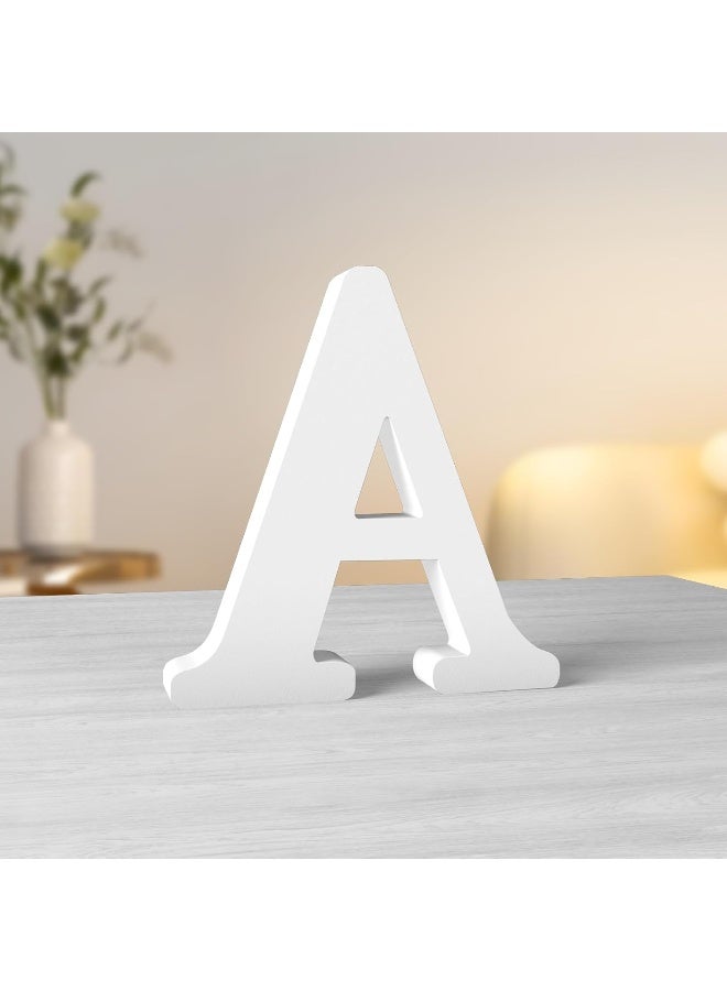TPGP 6 Inch Wood Letters - Unfinished Standing Letters for Wall Decor - Sign Board Decoration for Home Party Craft Projects (A) - Image 1