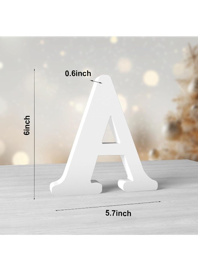 TPGP 6 Inch Wood Letters - Unfinished Standing Letters for Wall Decor - Sign Board Decoration for Home Party Craft Projects (A) - Image 2