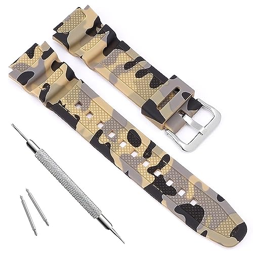 OliBoPo Waterproof Natural Resin Replacement Watch Band for Casio AQ- S800W SGW-300H MRW-200H AE-1200 W-800H W-735H (Camouflage Beige) - Image 1