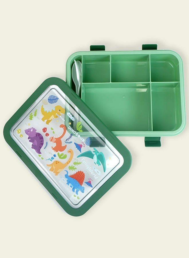 LITTLE SURPRISE BOX Little Surprise Box,5Sections Olive Dino Lunch Box For Kids - Image 3