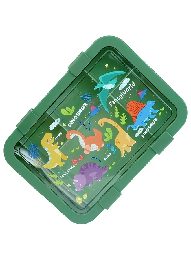 LITTLE SURPRISE BOX Little Surprise Box,5Sections Olive Dino Lunch Box For Kids