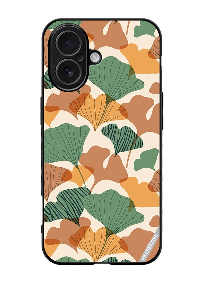 Protective Case Cover For Apple iPhone 17 Autumn Gingko Leaves Silhouettes Design Multicolour