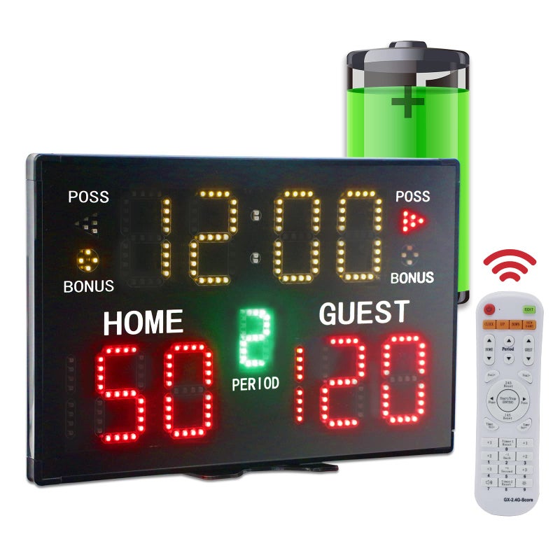 YZ UltraBright LED Scoreboard Digital Scoreboard with Remote Portable Electronic Score Keeper Basketball Score Board Battery Powered Outdoor Scoreboard for Indoor Outdoor Sports - Image 2