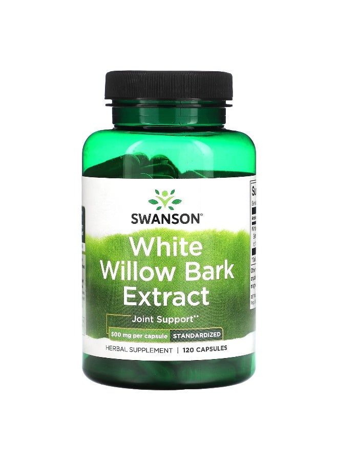 Swanson, White Willow Bark Extract, 500 mg, 120 Capsules - Image 1