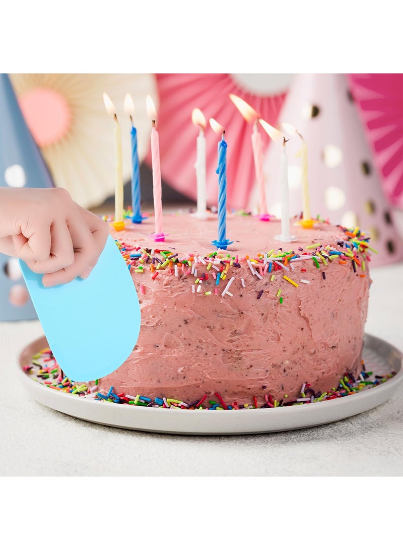 YOONISPRO 6 Piece Cake Scraper Edge Decorating Cutters Set Blue 12cm - Image 4